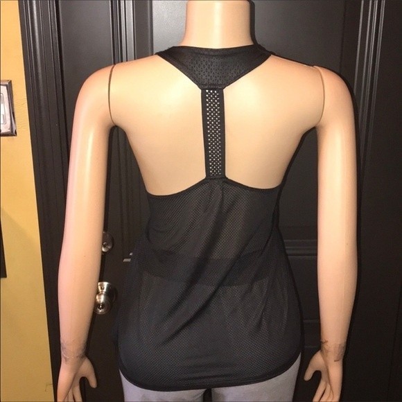 Danskin Now Tank Top Racer Back black loose fit elastic strap vented size L - Picture 8 of 12